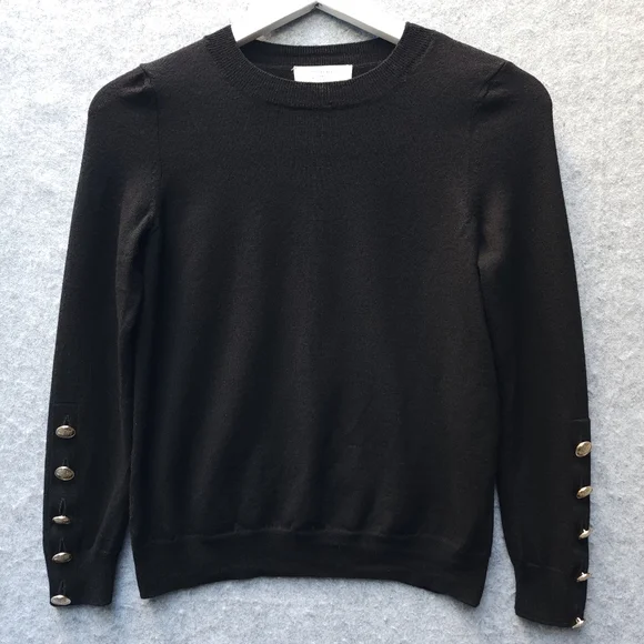 Sézane Paulo Jumper Pullover Sweater Merino Wool in Black SHRUNKEN - Picture 3 of 8